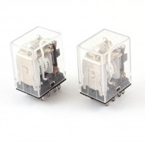 2 Pcs HH52P MY2 DC 24V Coil Power Relay 8 terminals DPDT 2NO 2NC
