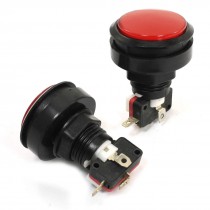 SPST Red Head Momentary Solder Game Machine Arcade Button Micro Switch 2 Pcs