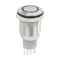 Mounting Red Lamp 12V NO+NC Locking Flat Button Switch 3A 250VAC SPDT