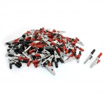 50Pairs Plastic Handle Test Lead Battery Alligator Clips Clamps 2.1"