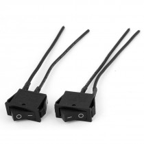 2 Pcs AC 250V/16A 125V/20A SPST On/Off Rocker Boat Switch w Wire