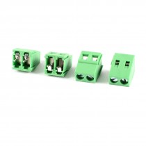 4 Pcs 2 Pole 5mm Pitch PCB Mount Screw Terminal Block 10A 300V AWG22-12