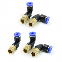 5 Pcs 9mm Thread Pneumatic Air Pipe Connectors Elbow Quick Fittings