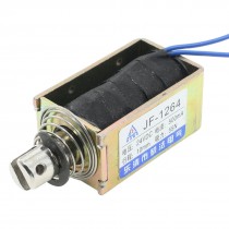 DC 24V 500mA Push Pull Type Open Frame Solenoid Electromagnet 10mm 55N 12LB