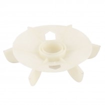 Y100 Replacement Beige Plastic Inner Dia 2.8cm Six Impeller Motor Fan Blade