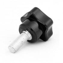 M8 x 20mm Male Thread Clamping Star Screw On Knob Grip Black Silver Tone
