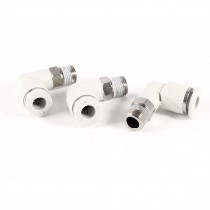 3 Pcs Pneumatic 6mm to 10mm Male Thread One Touch Elbow Quick Fittings