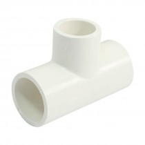 T Shape Reducer Tee White PVC-U Pipe Connect Coupler Fitting 25x20mm