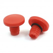0.35" Thread Diameter Air Compressor Oil Plug Red Black Rubber Gasket 2Pcs