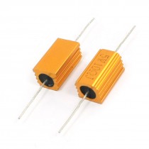 5% 5W 10 Ohm Wirewound Aluminum Housed Resistor Gold Tone 2Pcs