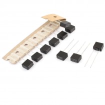 10 Pcs 250V 1A Slow Blow Type Radial Lead Square Micro Fuses 7.5x8x4mm