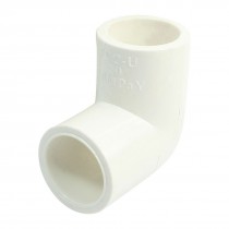 White PVC-U Pipe 90 Degree Angle Elbow Slip Connect Fitting 20mm Inner Dia