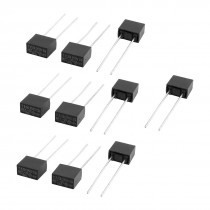 10 Pcs Black Square Shaped Flat DIP Mini Micro Fuses AC 250V 2.5A