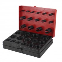382 Pcs 30 Sizes Black Plastic Holder Rubber O Ring Oil Seal Gaskets Set w Case