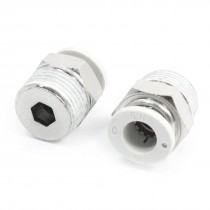 2Pcs 41/64" Male Thread 5/16" Tube Push in Straight Quick Couplers Fittings