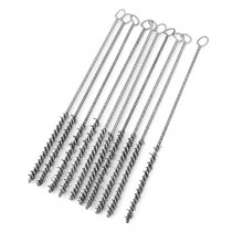 22cm Long 8mm Diameter Steel Wire Tube Brush Cleaning Tool 10pcs