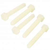 5 Pcs Plastic Hex Hexagonal Head Cap 5mm Threaded Dia Fix Screws