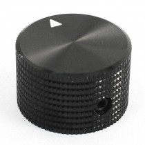 25mmx15mm 0.25" Black Aluminum Rotary Electronic Control Potentiometer Knob
