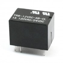 DC 12V Coil Volt SPDT 6-Pin Plug-In PCB Type Mini Power Relay