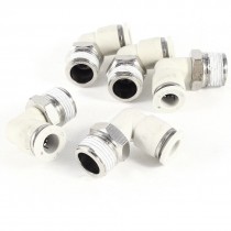 5 Pcs Pneumatic 8mm to 3 8" PT Male Thread 90 Degree Elbow Quick Fittings