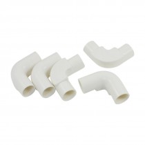 5 Pcs 20mm Inner Dia 90 Degree Elbow PVC Pipe Connector Fittings White