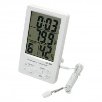 White Digital LCD Display Calendar Clock Alarm Temp Humidity Meter