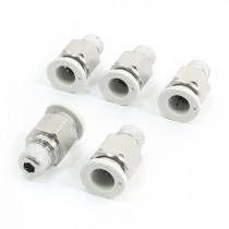 8mm Tube 1/4" NPT Male Thread Push in Straight Connect Quick Fittings 5Pcs