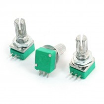 3pcs 6mm Knurled Shaft Single Linear B Type 10K ohm Rotary Potentiometer
