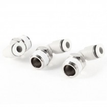 Elbow Design 6mm Hole 3/8" PT Thread Pneumatic Quick Joint Connector 3 Pcs