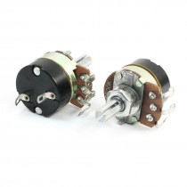 2Pcs 500K Ohm Single Linear Rotary Taper Potentiometers with on/off Switch