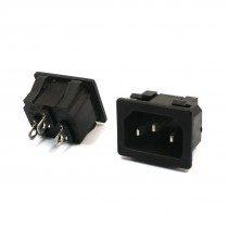 2 Pcs Panel Mounted IEC320 C14 Power Plug Socket Converter AC 250V 15A