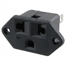 AC 250V 10A 125V 15A 3 Pin Terminals US EU Panel Socket Power Receptacle