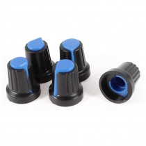 5 Pieces Plastic Rotary Gear Switch Cap Skirted Knob Black for 6mm Shaft