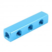 1/4" PT Thread 6 Ports Quick Connector Air Hose Manifold Block Splitter