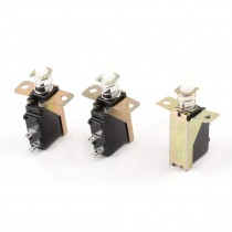 3 Pcs 2 Pins Self-Locking Tactile Push Button Switches 5A/40A 250VAC