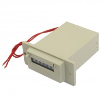 AC 110V CSK6-YKW 6 Digits 2 Red Wired Electronmagnetic Counter Gray
