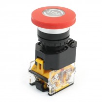 Red Mushroom Head Panel Mount Locking DPST Emergency Stop Switch AC660V 10A