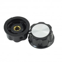 2 Pcs Skirted Knob A04 for Standard Pots Black D 30mm H 16mm Hole Diameter 6mm