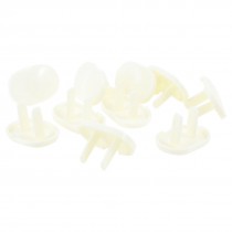 10 Pcs White Oval Plastic 2 Pin Flat Plug Protecting Socket Cover