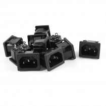 10 Pcs IEC-302 C14 Inlet Plug PCB Mount Panel Socket AC 250V 10A