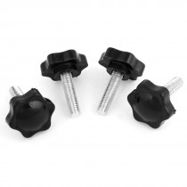 32mm Star Head Dia Replacement 8mm x 30mm Clamping Screw Knob Grip 4 Pcs