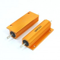 2PCS 100Watt 20 Ohm Gold Tone Aluminum Housed Wire Wound Resistors