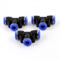 Air Pneumatic 6mm Connector Plastic Pipe Quick Fittings Jointer 3 Pcs
