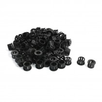 100 Pcs 12.7mm x 8mm Black Webbed Cable Harness Protective Snap Bushing
