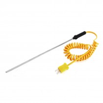 K Type 0 to 500 Celsius Scale 200mm x 3mm Probe Coiled Thermocouple 1.2M