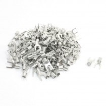 200pcs SNB5.5-5 Fork Type Non-Insulated Spade Cable Terminals for AWG 12-10