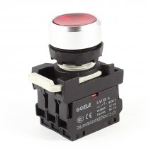 Ui 660V Ith 10A DPST Momentary Red Indicator Push Button Switch Knob