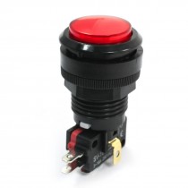 12V SPDT 23mm Thread Momentary Mushroom Push Button Switch w Red Lamp