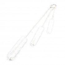 Nylon Bristles Metal Grip Test Tube Bottle Cup Cleaning Brush 3 in 1
