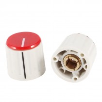Beige Plastic Shell 6mm Shaft Dia Potentiometer Rotary Knobs 2 Pcs